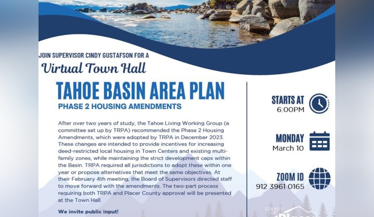 North Lake Tahoe Housing Future Focus of Virtual Town Hall Hosted by Supervisor Cindy Gustafson