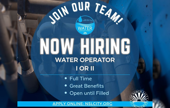 North Salt Lake City Seeks Skilled Water System Operators, Offers Full-Time Role with Perks