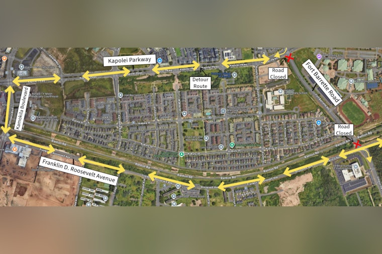 O'ahu Drivers Alert Fort Barrette Road Closures for Rail Crossing and Lighting Works Starting March 17