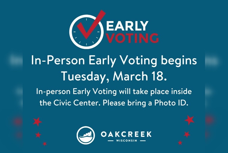 Oak Creek Opens Early Voting at Civic Center with Convenient Schedules to Accommodate Residents