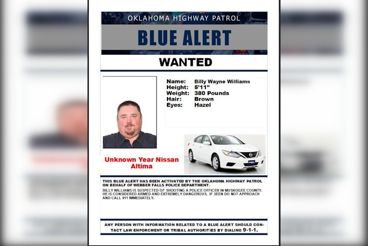 Oklahoma Manhunt Underway for Suspect Accused of Shooting Webbers Falls Police Officer