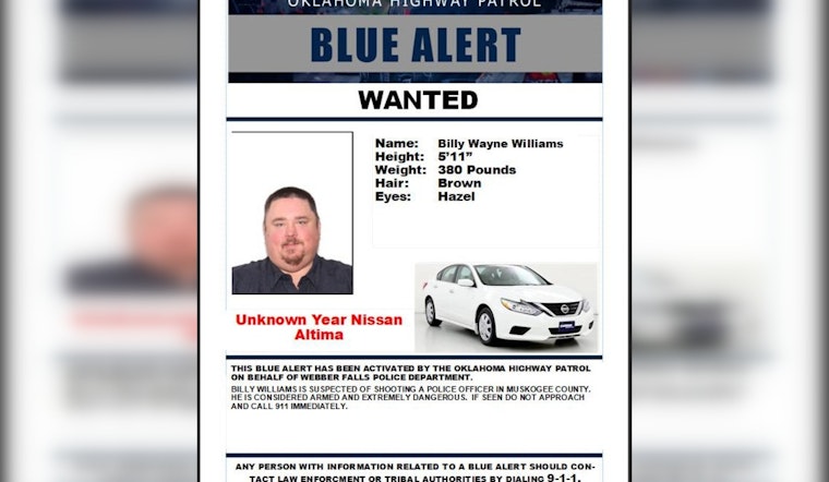 Oklahoma Manhunt Underway for Suspect Accused of Shooting Webbers Falls Police Officer