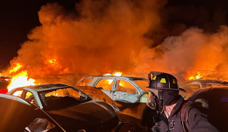 Over 40 Vehicles Engulfed in Flames in Lorain: Firefighters Battle Early Morning Blaze on Deer Trail Lane