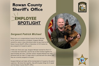 Rowan County Sheriff's Office Promotes Corporal to Sergeant, Strengthening K-9 Unit Partnership