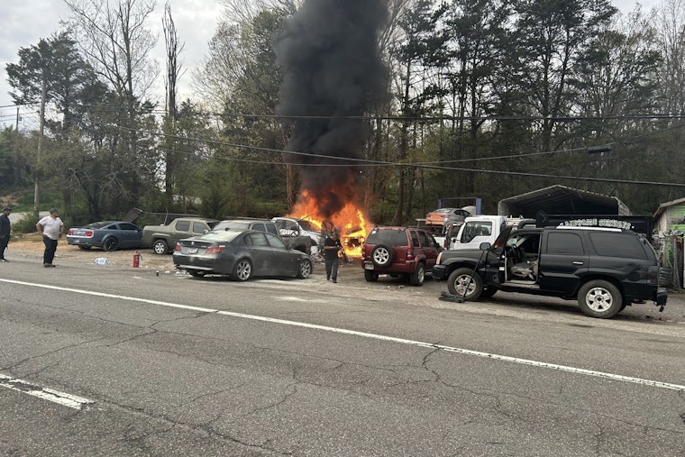 Rural Metro Fire Department Extinguishes Blaze at Auto Garage on Clinton Highway
