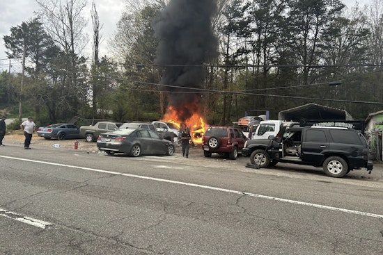 Rural Metro Fire Department Extinguishes Blaze at Auto Garage on Clinton Highway