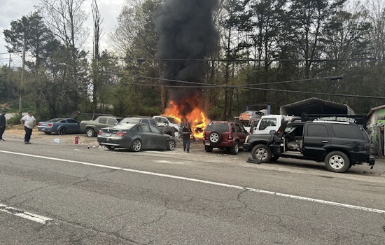Rural Metro Fire Department Extinguishes Blaze at Auto Garage on Clinton Highway