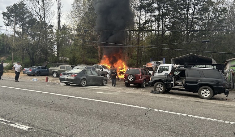 Rural Metro Fire Department Extinguishes Blaze at Auto Garage on Clinton Highway