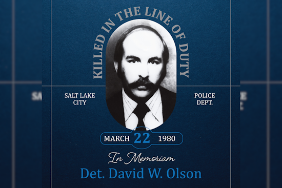 Salt Lake City Police Honor Detective David W. Olson on 45th Anniversary of His Service-Related Death
