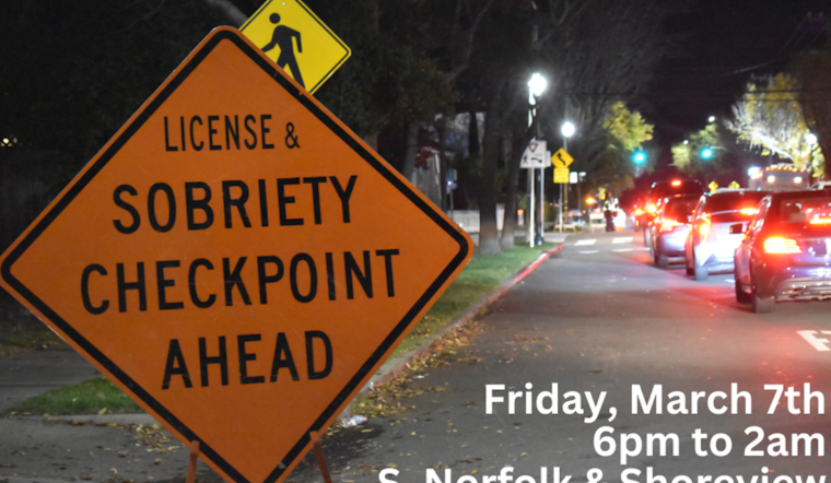 San Mateo Police to Enforce DUI Checkpoint on S. Norfolk Street to Boost Road Safety
