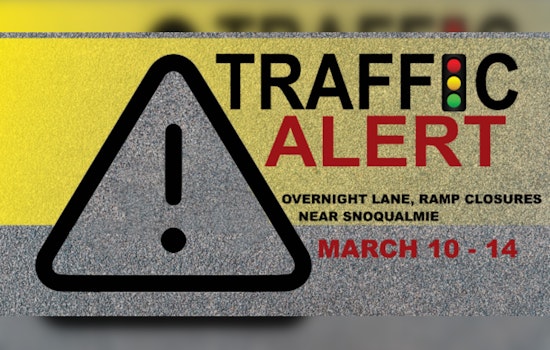 Snoqualmie Area Commuters Alert, Series of Night Closures for I-90/SR 18 Interchange Project Starting March 10