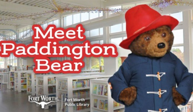 Spring Break Fun: Paddington Bear Visits Fort Worth Public Library for Story Time and Activities