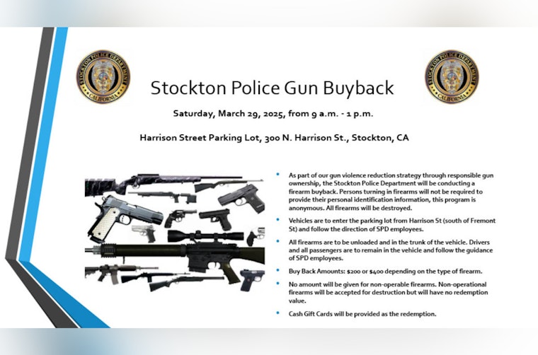 Stockton Police Department Hosts Anonymous Firearm Buyback Event to Curb Gun Violence