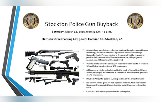 Stockton Police Department Hosts Anonymous Firearm Buyback Event to Curb Gun Violence
