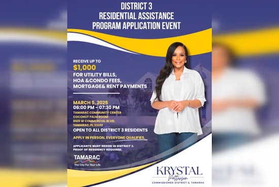 Tamarac Commissioner Krystal Patterson Rolls Out $1,000 Housing Aid Program for District 3 Residents