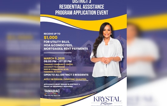 Tamarac Commissioner Krystal Patterson Rolls Out $1,000 Housing Aid Program for District 3 Residents