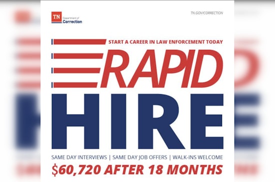 Tennessee Department of Correction to Fast-Track Hiring with Rapid Event at West Tennessee State Penitentiary