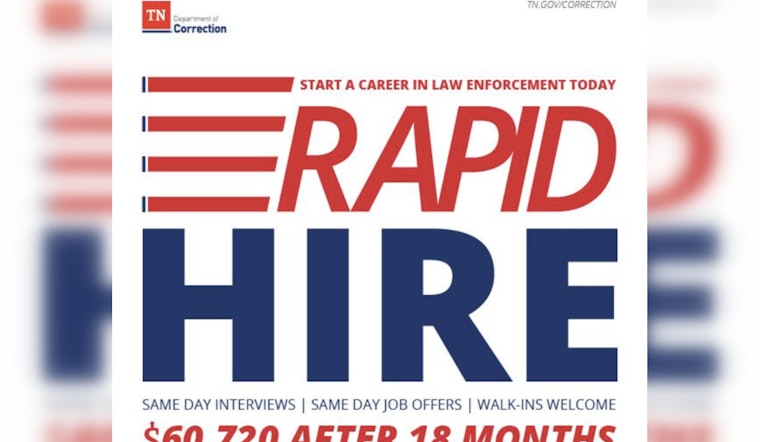 Tennessee Department of Correction to Fast-Track Hiring with Rapid Event at West Tennessee State Penitentiary