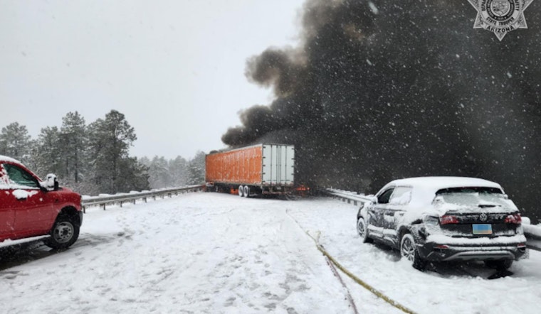 Three Dead in Fiery Multi-Vehicle Crash on Snow-Laden I-40 Near Williams, Arizona