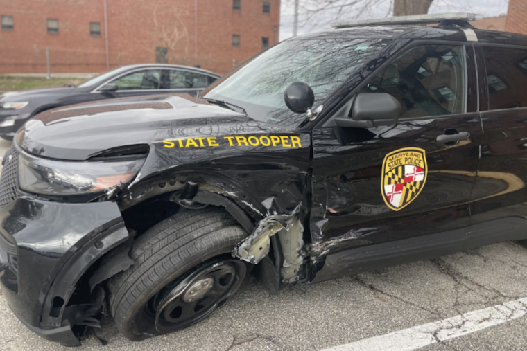 Towson Woman Accused of Impaired Driving After Striking State Trooper's Vehicle on I-695