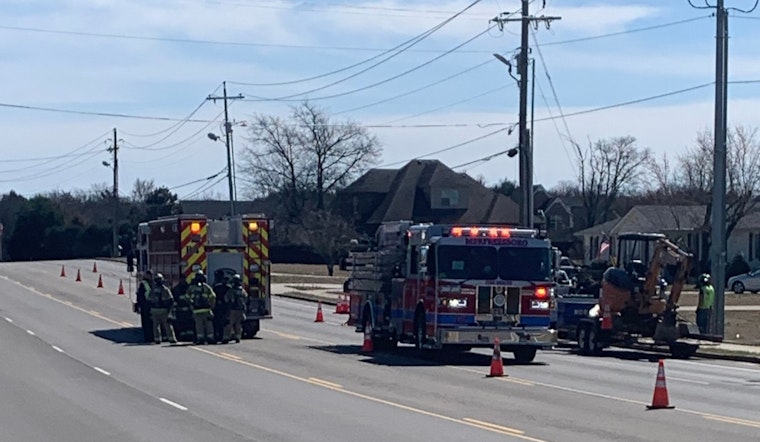 Traffic Chaos in Murfreesboro as Crews Tackle Gas Line Rupture on DeJarnette Lane