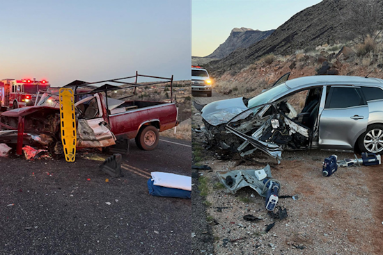Two Hospitalized Following Head-On Crash on Route 17 Near Toquerville