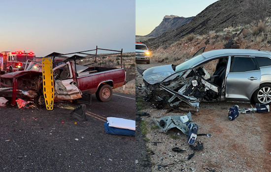 Two Hospitalized Following Head-On Crash on Route 17 Near Toquerville