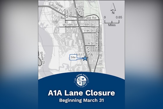 Utility Project to Close A1A South Lane in St. Johns County Starting Today