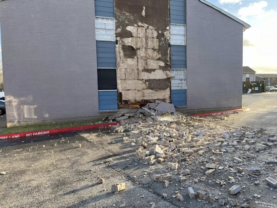 White Settlement Apartment Complex Wall Collapses Under Heavy Winds, No Injuries Reported