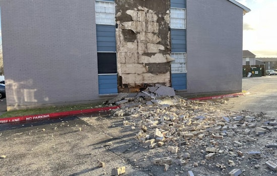 White Settlement Apartment Complex Wall Collapses Under Heavy Winds, No Injuries Reported