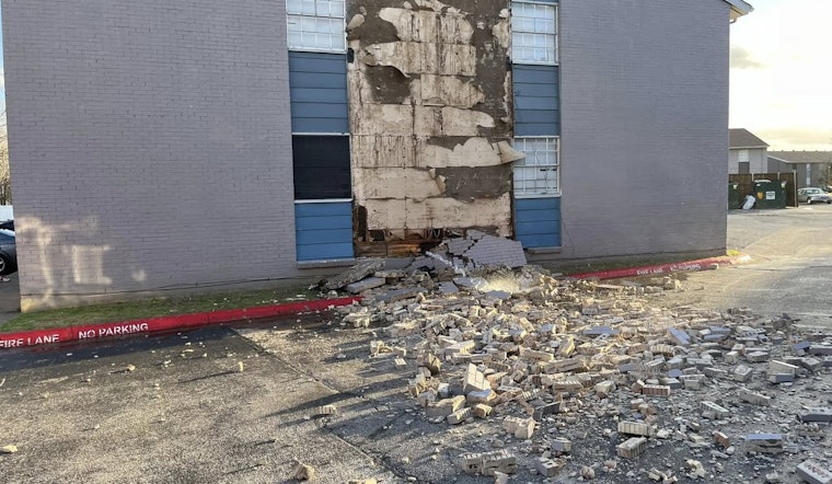 White Settlement Apartment Complex Wall Collapses Under Heavy Winds, No Injuries Reported