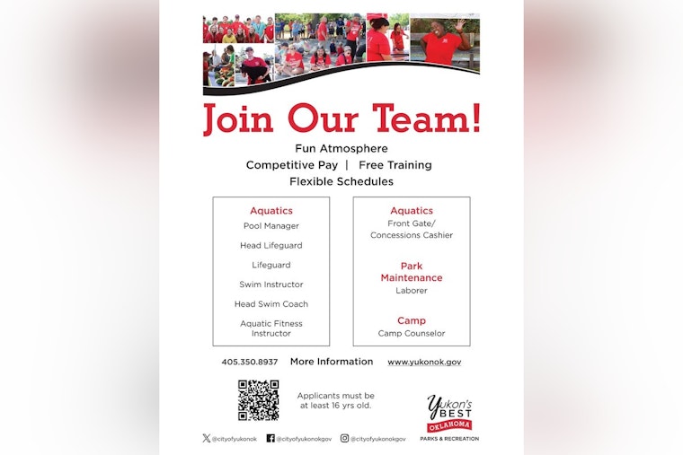 Yukon, Oklahoma's Parks and Recreation Department Touts Vibrant Workspaces and Flexible Schedules in New Hiring Initiative