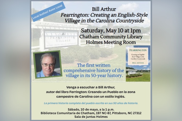 Bay Area Author to Discuss English-Style Village Development in North Carolina at Chatham Community Library Event