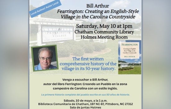 Bay Area Author to Discuss English-Style Village Development in North Carolina at Chatham Community Library Event