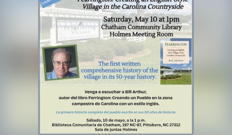 Bay Area Author to Discuss English-Style Village Development in North Carolina at Chatham Community Library Event
