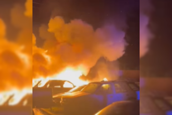 VIDEO: Belmont Auto Repair Shop Engulfed in Flames, Disrupts Caltrain Service and Traffic on El Camino Real
