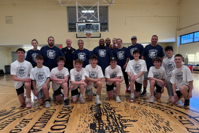 Boston Police and Local Youth Forge Bonds Over Friendly Basketball Match at Roche Community Center