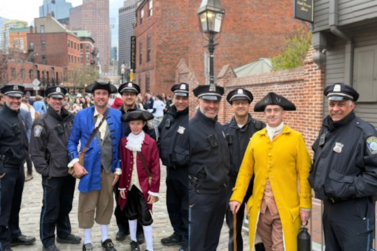 Boston Police Join Citizens in Celebrating 250th Anniversary of Paul Revere's Midnight Ride in North End and Charlestown
