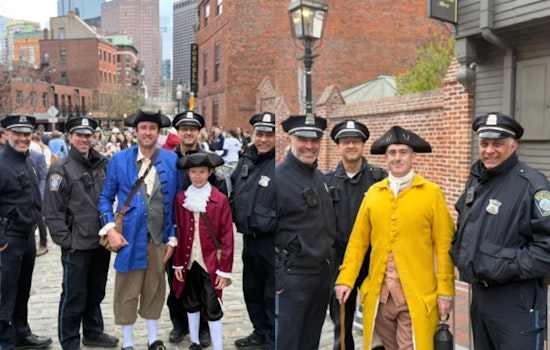 Boston Police Join Citizens in Celebrating 250th Anniversary of Paul Revere's Midnight Ride in North End and Charlestown