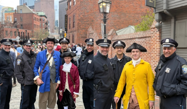 Boston Police Join Citizens in Celebrating 250th Anniversary of Paul Revere's Midnight Ride in North End and Charlestown