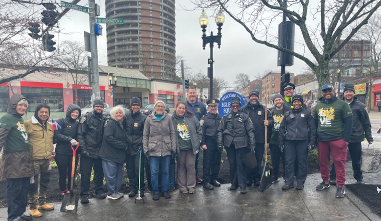 Boston Police Join Forces with Locals for "Love Your Block" Clean-Up in Egleston Square