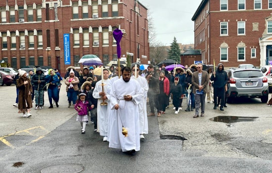 Boston's Finest Join Parishioners at St. Mark's Church for Palm Sunday Service in Community Outreach Effort