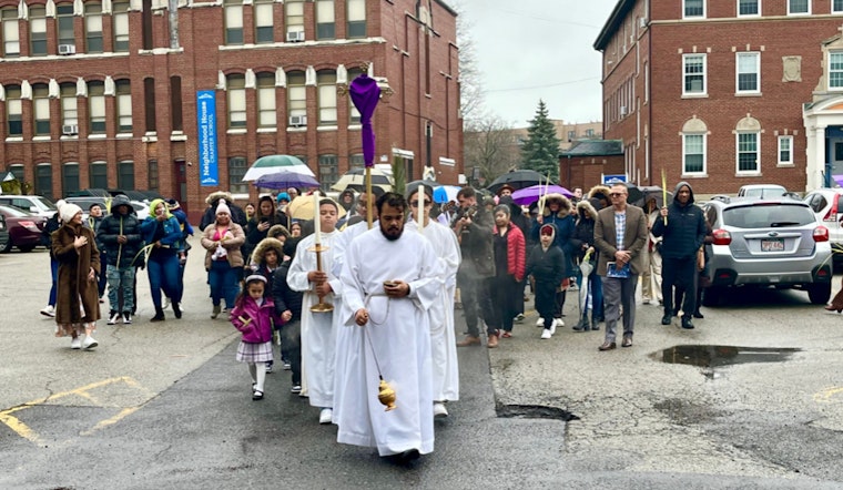 Boston's Finest Join Parishioners at St. Mark's Church for Palm Sunday Service in Community Outreach Effort