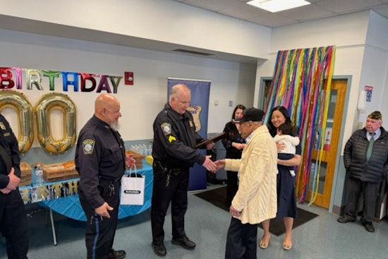 Boston's Roslindale Honors Centenarian Joseph Cappuccio with Celebratory Event Attended by Mayor Wu and Commissioner Cox