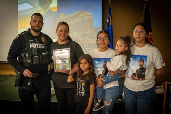 Boulder City Police Recognized for DUI Prevention Efforts with Engraved Handcuffs Memorializing Victim