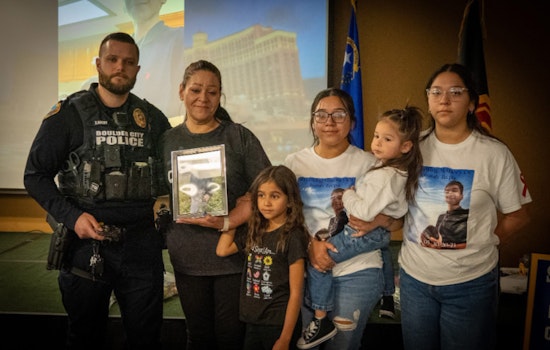 Boulder City Police Recognized for DUI Prevention Efforts with Engraved Handcuffs Memorializing Victim