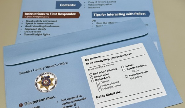 Boulder County Sheriff's Office Implements Blue Envelope Program to Assist Residents with Autism and Dementia During Police Interactions