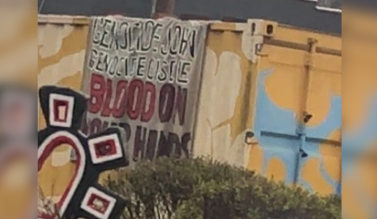 Braddock's Free Store, Founded by Gisele Fetterman, Vandalized with Derogatory Banner Targeting Senator John Fetterman