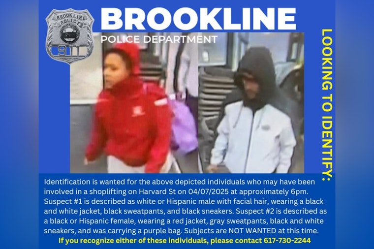 Brookline Police Seek Public's Help to Identify Suspects in Harvard St Shoplifting Incident