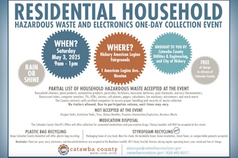 Catawba County Residents Can Dispose of Hazardous Waste for Free at Hickory Fairgrounds on May 3